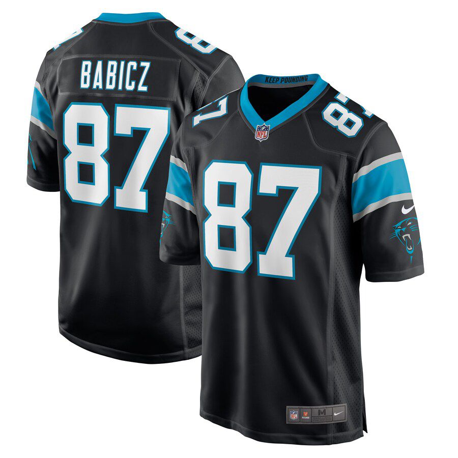 Men Carolina Panthers 87 Josh Babicz Nike Black Game Player NFL Jersey